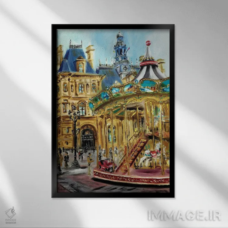 تابلو کلاسیک خیابان های پاریس اثر روسـلانا لواندووسکا - نمای قابدار مشکی