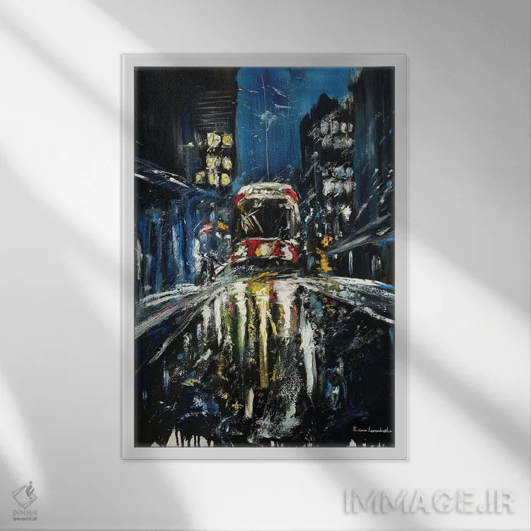 تابلو کلاسیک تراموای قرمز تورنتو اثر روسـلانا لواندووسکا - نمای قابدار سفید