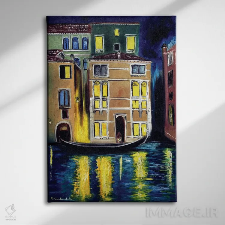تابلو کلاسیک شب در ونیز، ایتالیا اثر روسـلانا لواندووسکا - نمای روبهرو روی دیوار