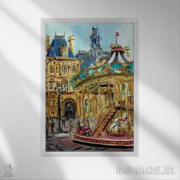 تابلو کلاسیک خیابان های پاریس اثر روسـلانا لواندووسکا - نمای قابدار سفید