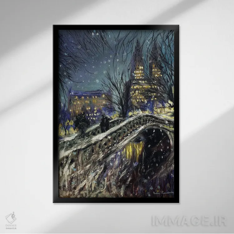 تابلو کلاسیک سرزمین عجایب زمستانی اثر روسـلانا لواندووسکا - نمای قابدار مشکی