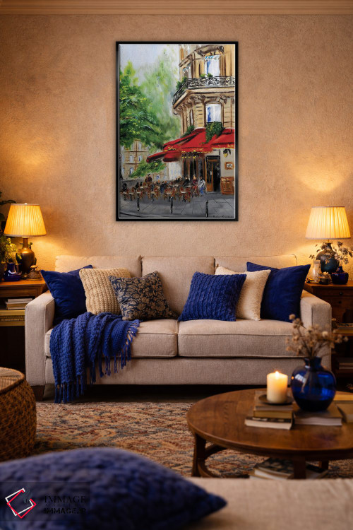 تابلو کلاسیک کافه گوشه ای پاریس اثر روسـلانا لواندووسکا - D5B
