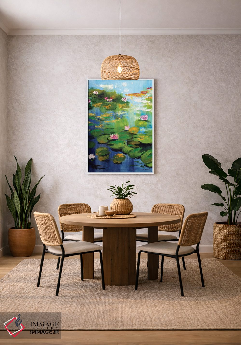 تابلو کلاسیک نیلوفرهای آبی باغ مونه اثر روسـلانا لواندووسکا - D1W