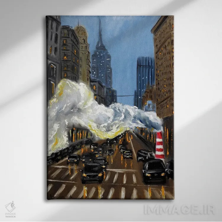 تابلو کلاسیک عصر در نیویورک اثر روسـلانا لواندووسکا - نمای روبهرو روی دیوار