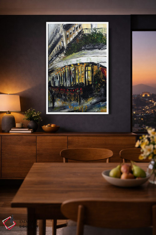 تابلو کلاسیک کافه دو فلور، عصر پاریس اثر روسـلانا لواندووسکا - D3W