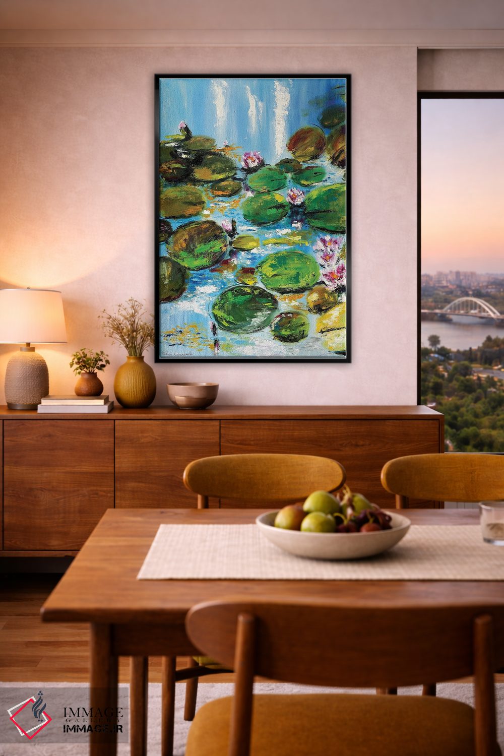تابلو کلاسیک برکه نیلوفر آبی اثر روسـلانا لواندووسکا - D5B