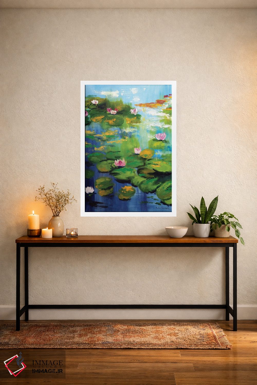 تابلو کلاسیک نیلوفرهای آبی باغ مونه اثر روسـلانا لواندووسکا - D3W