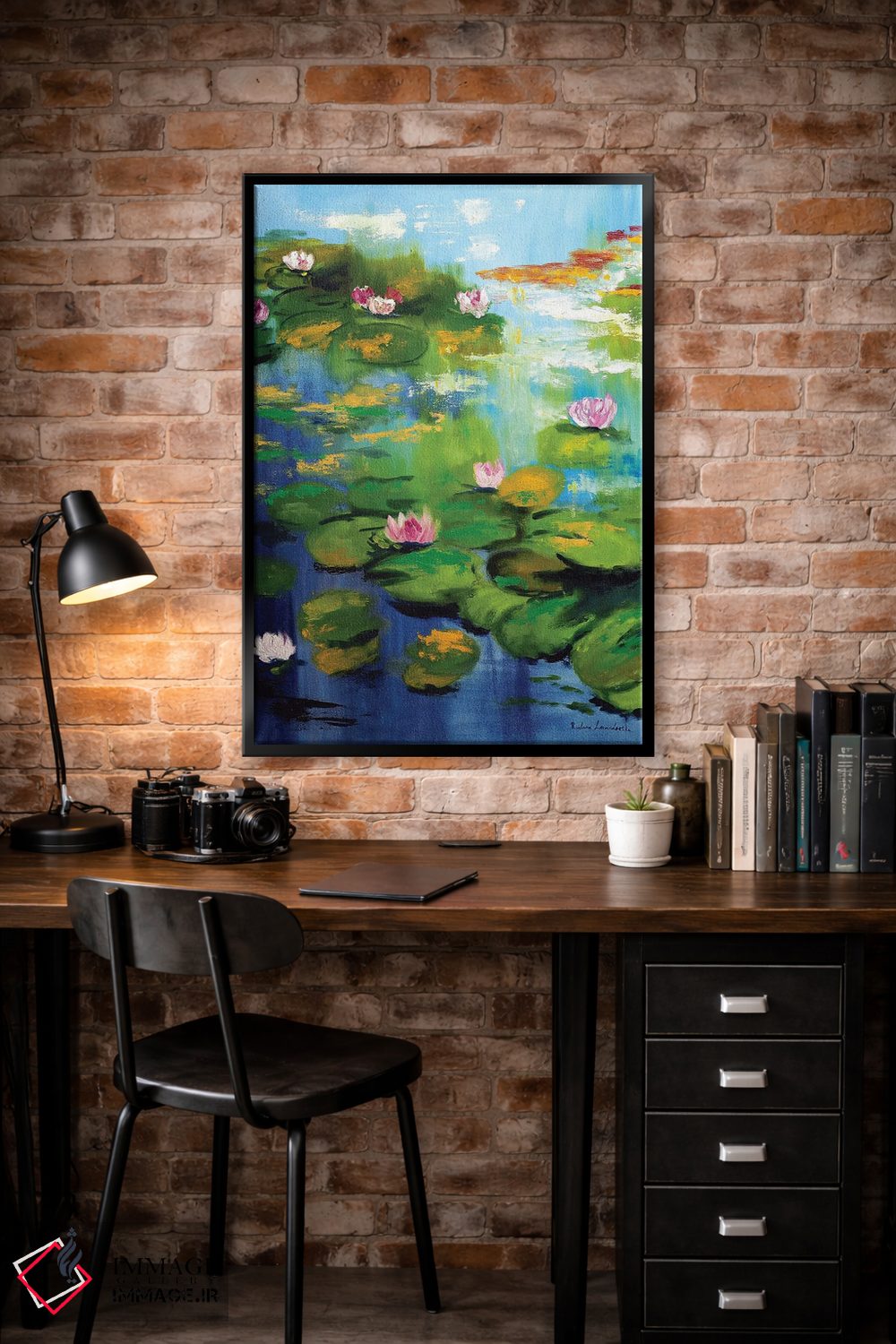 تابلو کلاسیک نیلوفرهای آبی باغ مونه اثر روسـلانا لواندووسکا - D4B