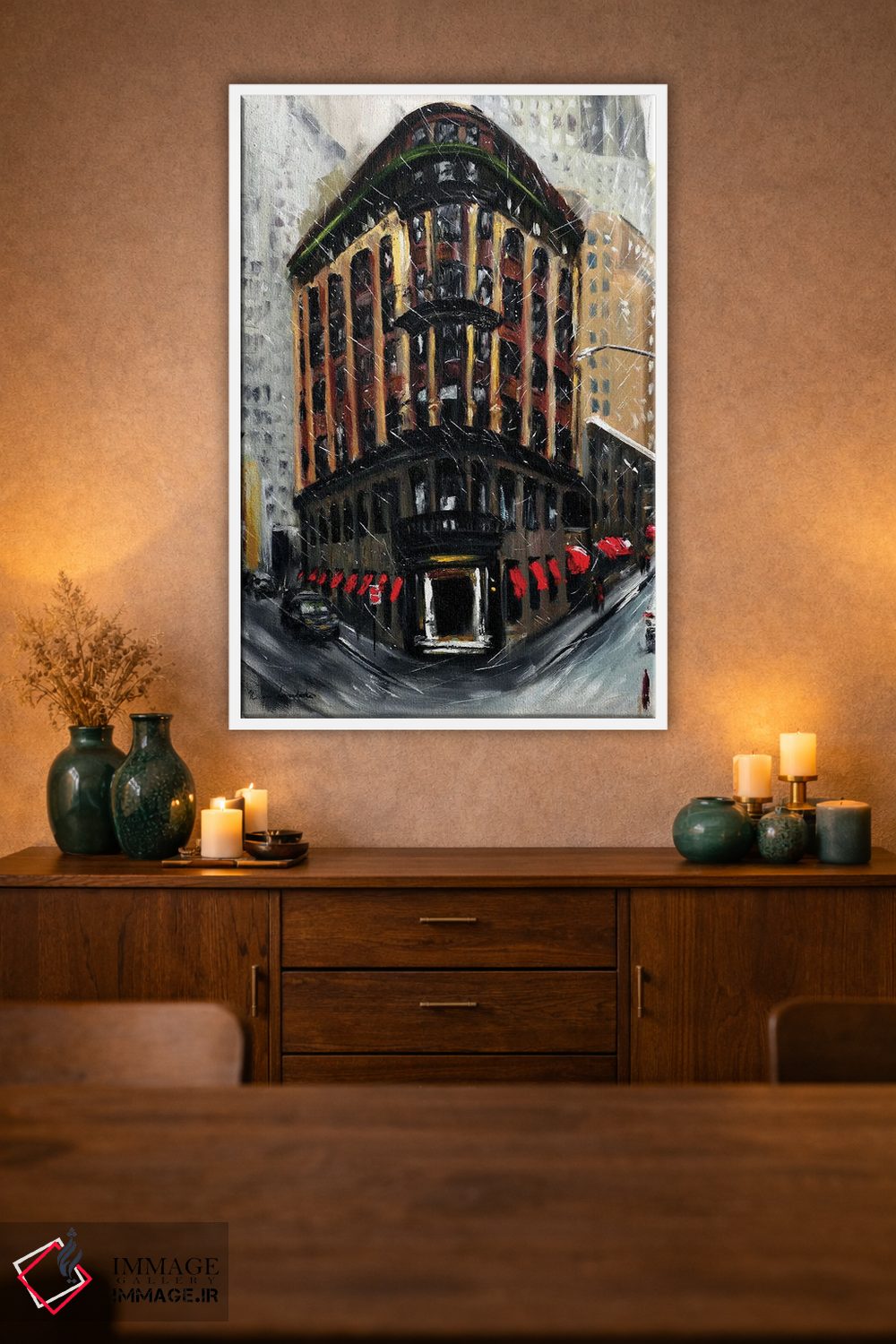 تابلو کلاسیک برف در شهر نیویورک، وال استریت اثر روسـلانا لواندووسکا - D1W