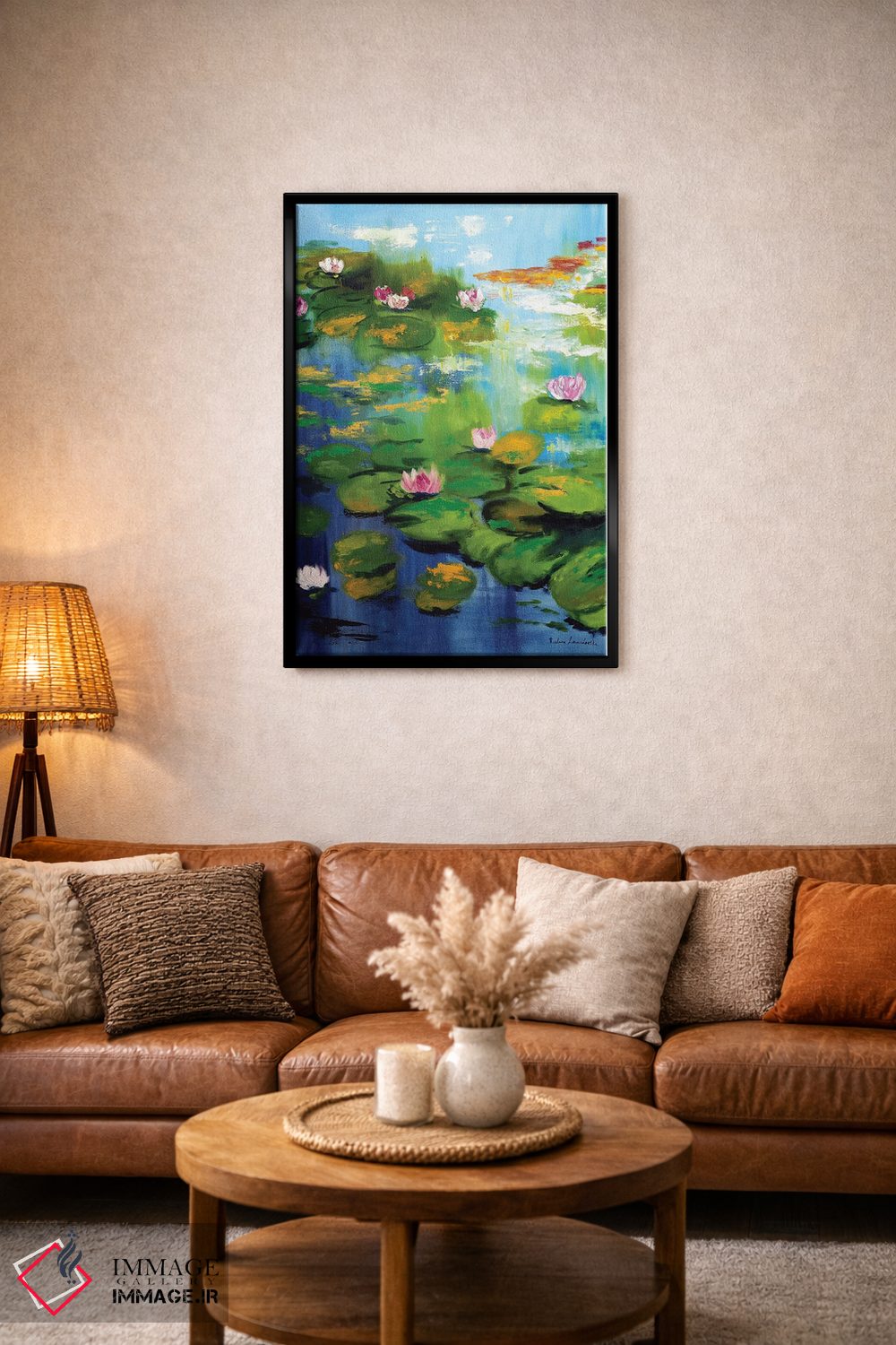 تابلو کلاسیک نیلوفرهای آبی باغ مونه اثر روسـلانا لواندووسکا - D5B