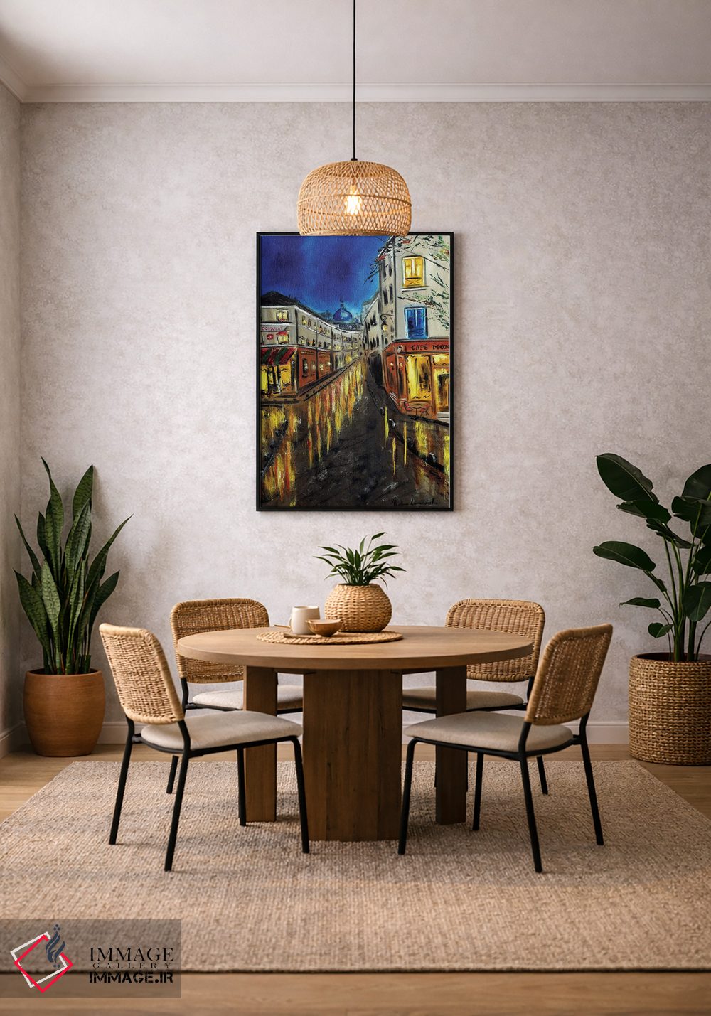 تابلو کلاسیک شب در مونمارتر، پاریس اثر روسـلانا لواندووسکا - D3B