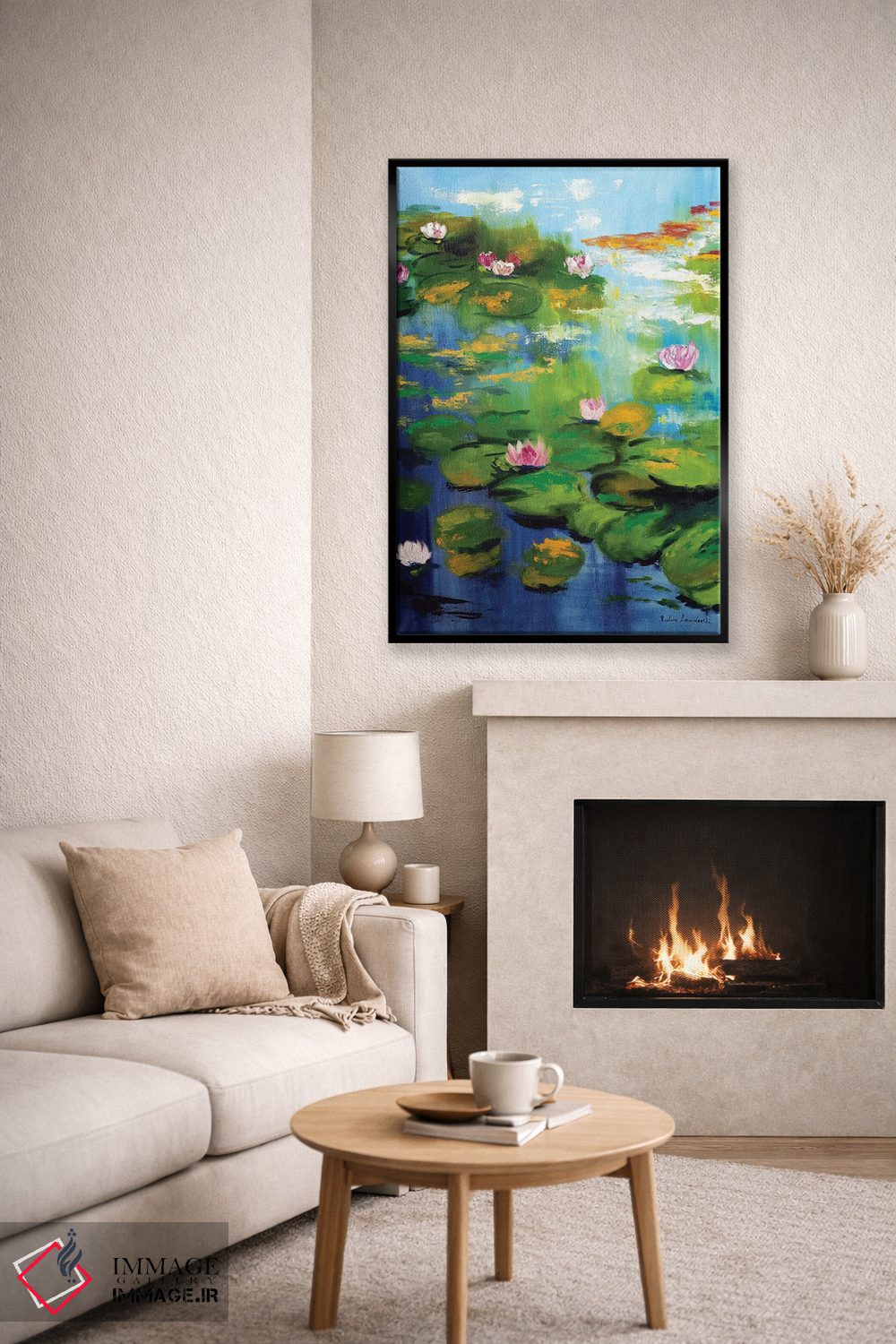 تابلو کلاسیک نیلوفرهای آبی باغ مونه اثر روسـلانا لواندووسکا - D6B