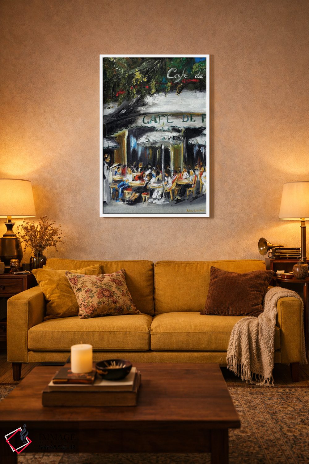 تابلو کلاسیک کافه دو فلور، پاریس اثر روسـلانا لواندووسکا - D4W