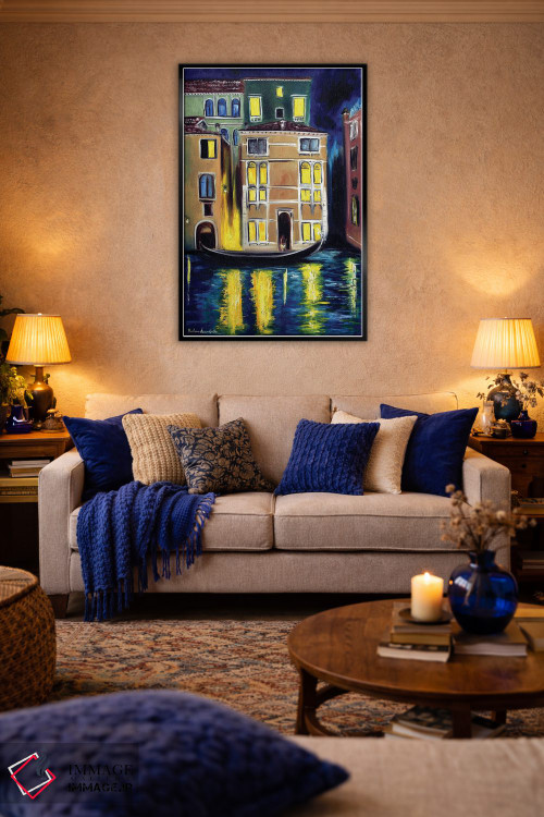تابلو کلاسیک شب در ونیز، ایتالیا اثر روسـلانا لواندووسکا - D5B