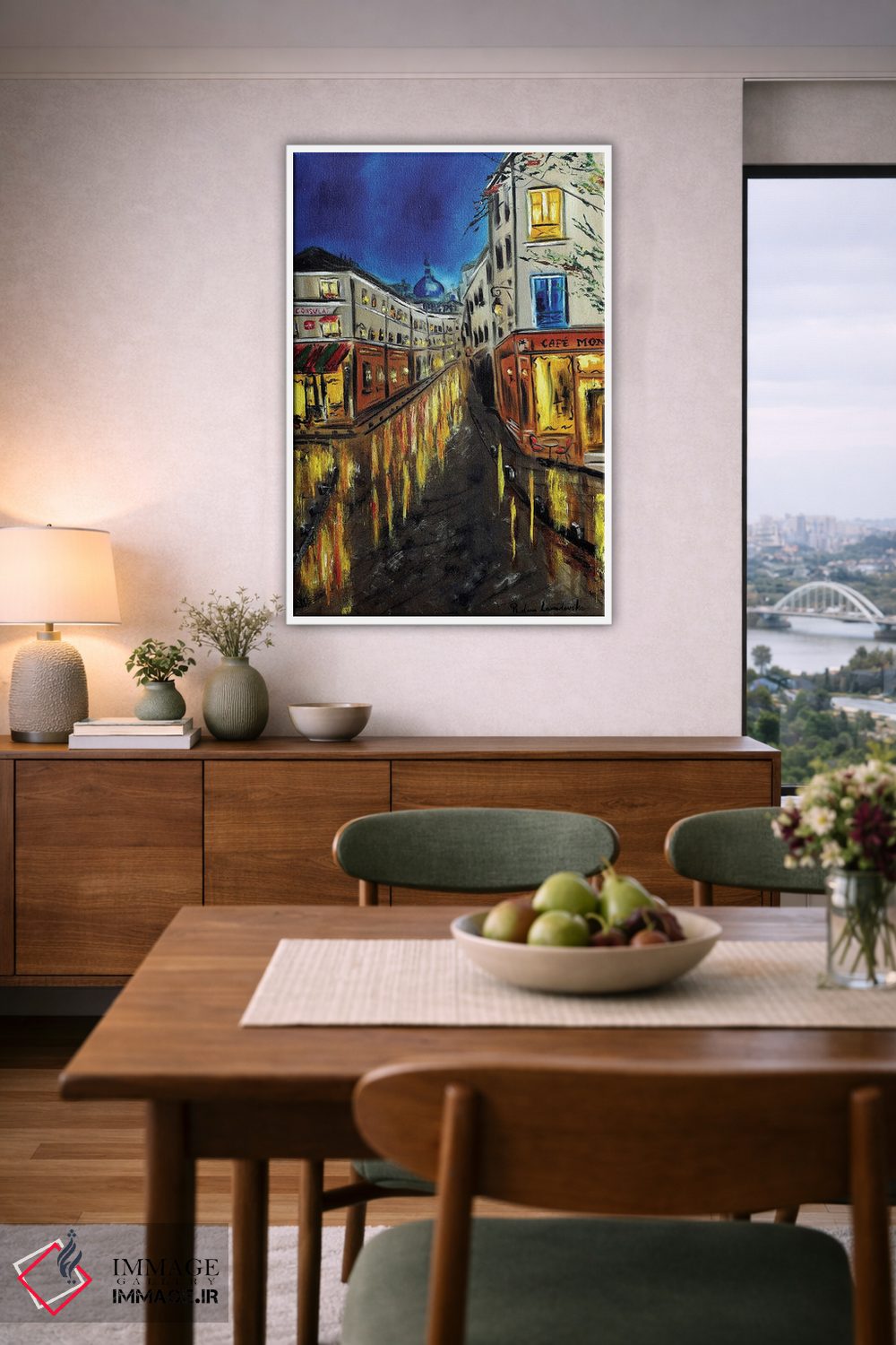 تابلو کلاسیک شب در مونمارتر، پاریس اثر روسـلانا لواندووسکا - D5W