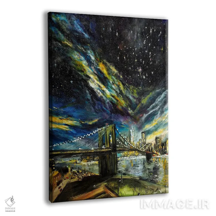 تابلو انتزاعی زیر ستارگان نیویورک اثر روسـلانا لواندووسکا - نمای پرسپکتیو محصول