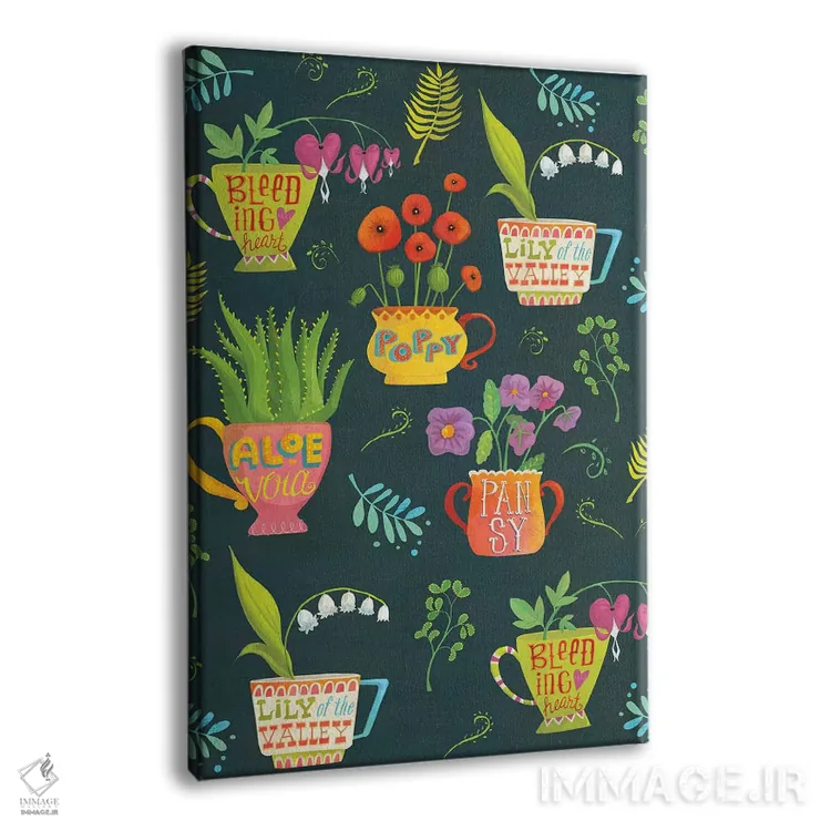 تابلو دکوراتیو چای وقت گیاهی اثر لورا واتسون - نمای پرسپکتیو محصول