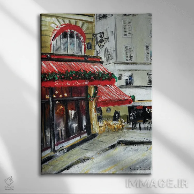 تابلو کلاسیک کریسمس در بار مارشه پاریس اثر روسـلانا لواندووسکا - نمای روبهرو روی دیوار