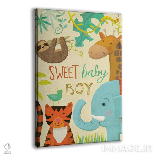 تابلو دکوراتیو نوزاد جنگل ۳ اثر لورا واتسون - نمای پرسپکتیو محصول