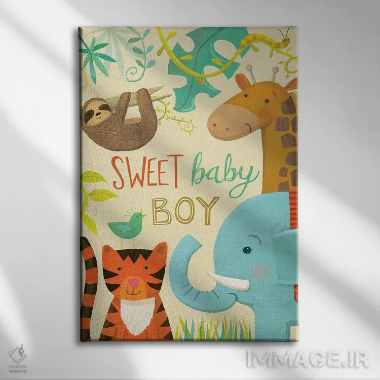 تابلو دکوراتیو نوزاد جنگل ۳ اثر لورا واتسون - نمای روبهرو روی دیوار