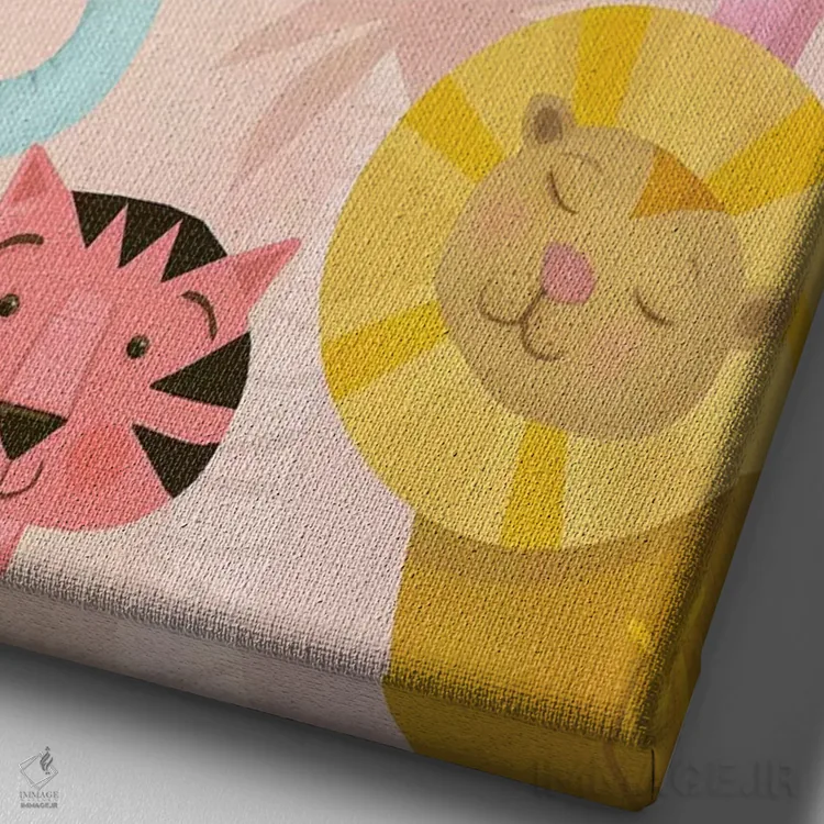 تابلو دکوراتیو نوزاد جنگل ۱ اثر لورا واتسون - نمای نزدیک بافت بوم