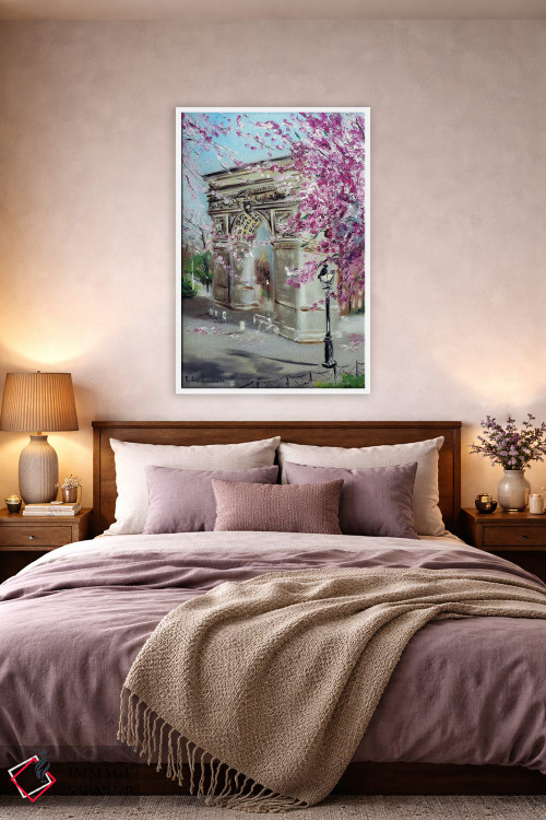 تابلو کلاسیک شکوفه های گیلاس در پارک واشنگتن اسکوئر اثر روسـلانا لواندووسکا - D3W