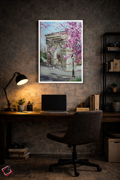 تابلو کلاسیک شکوفه های گیلاس در پارک واشنگتن اسکوئر اثر روسـلانا لواندووسکا - D5W