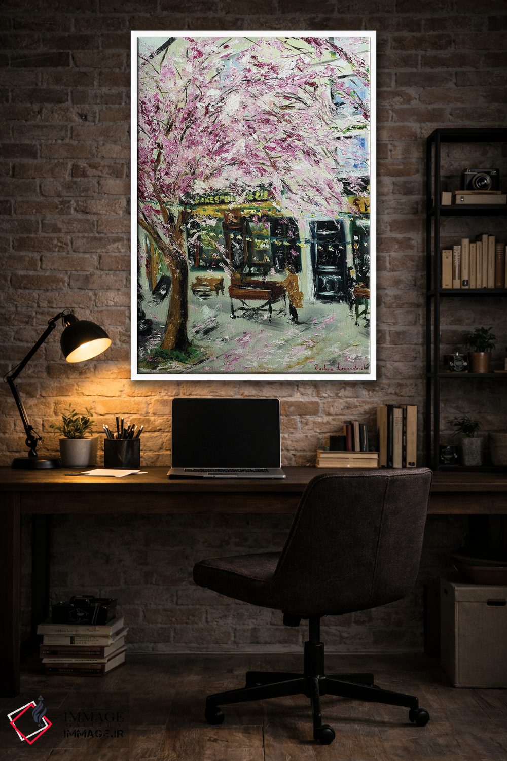 تابلو کلاسیک شکوفه های گیلاس کنار شکسپیر و شرکا، پاریس II اثر روسـلانا لواندووسکا - D4W