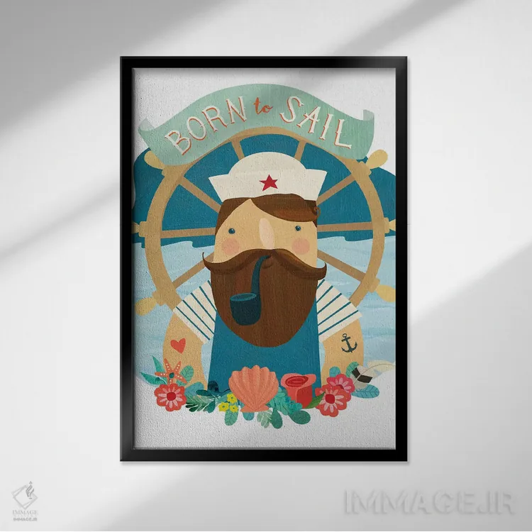 تابلو دکوراتیو تابستان کنار دریا ۱ اثر لورا واتسون - نمای قابدار مشکی