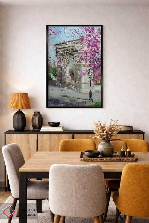تابلو کلاسیک شکوفه های گیلاس در پارک واشنگتن اسکوئر اثر روسـلانا لواندووسکا - D6B