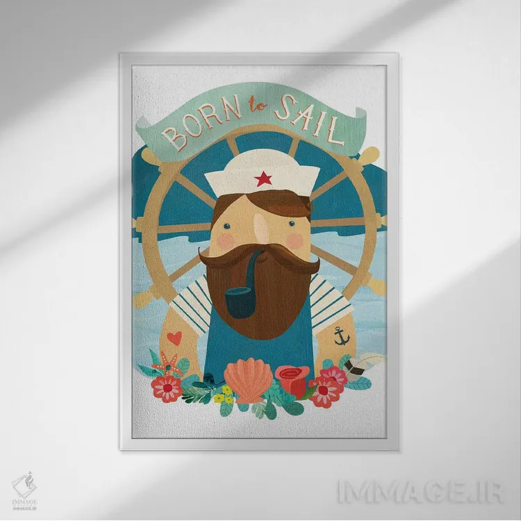 تابلو دکوراتیو تابستان کنار دریا ۱ اثر لورا واتسون - نمای قابدار سفید