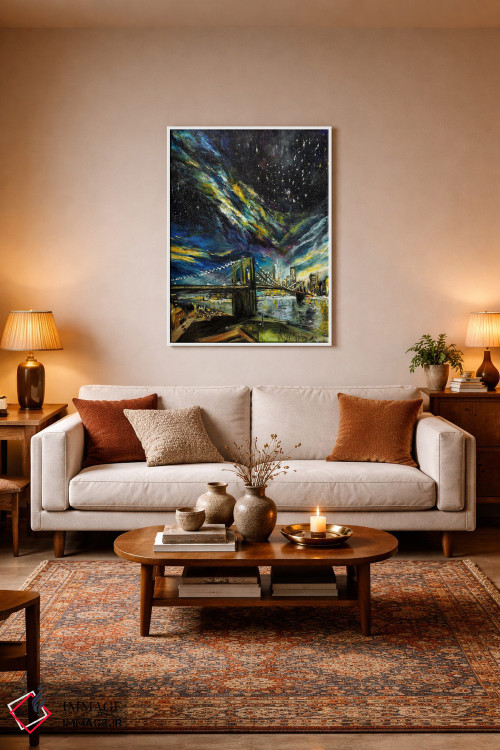 تابلو انتزاعی زیر ستارگان نیویورک اثر روسـلانا لواندووسکا - D2W