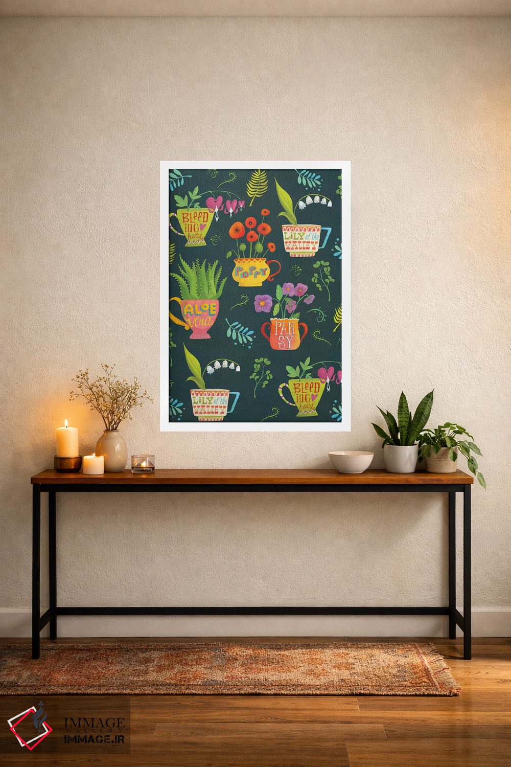 تابلو دکوراتیو چای وقت گیاهی اثر لورا واتسون - D3W
