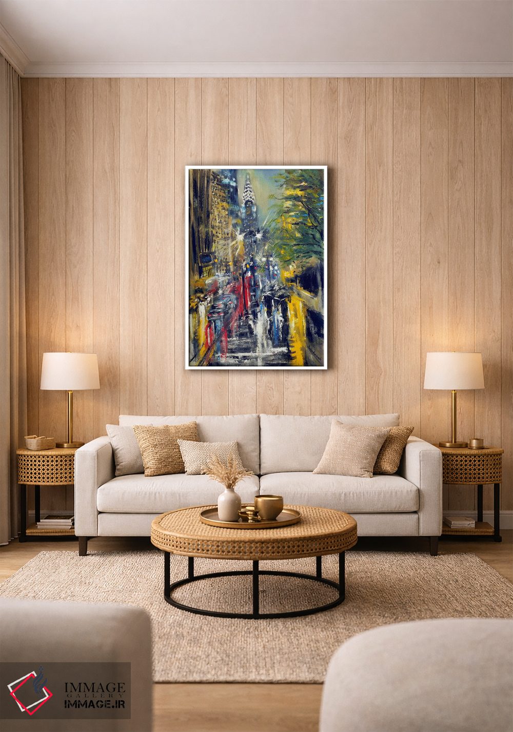 تابلو انتزاعی نمای ساختمان کرایسلر در نیویورک اثر روسـلانا لواندووسکا - D1W