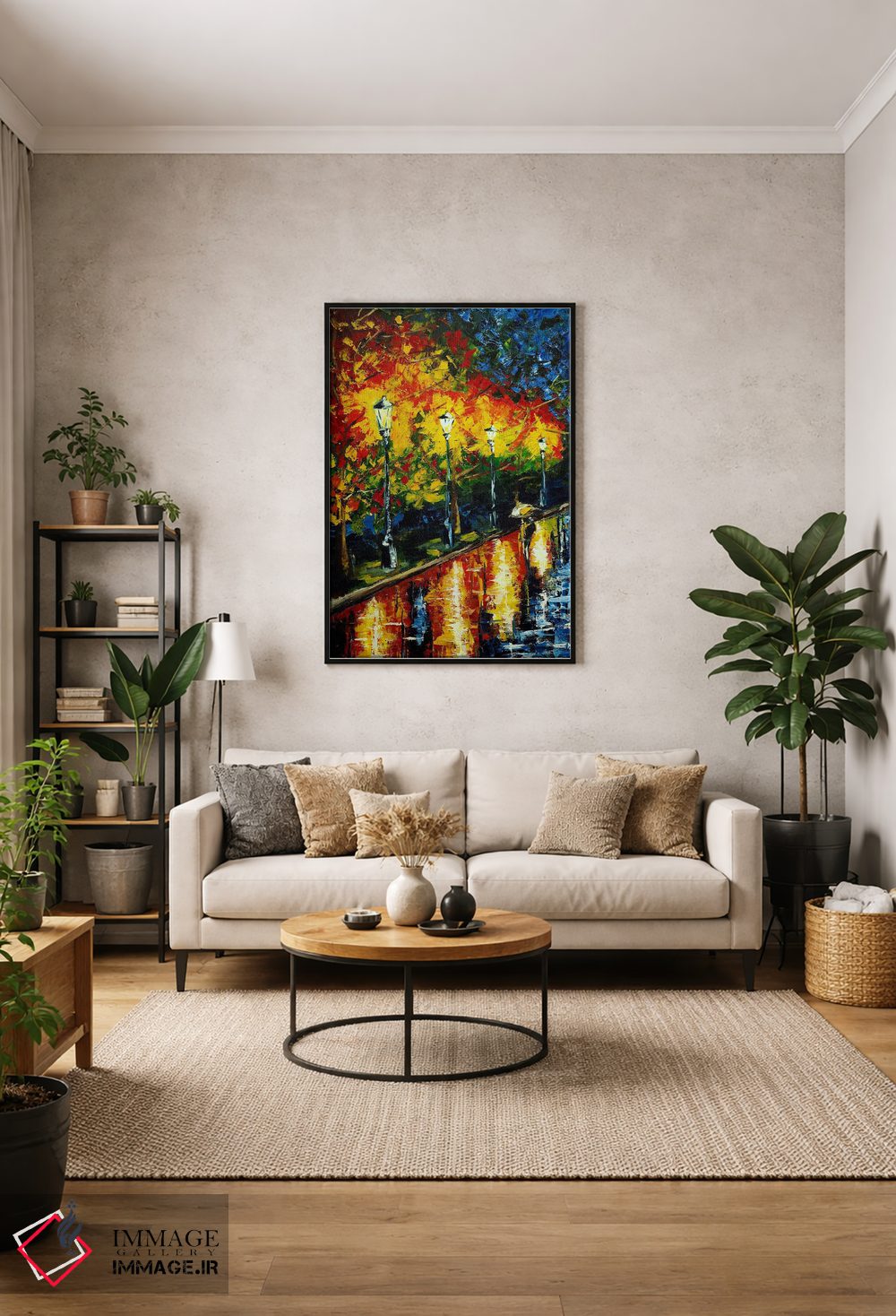 تابلو انتزاعی پیاده روی در پارک اثر روسـلانا لواندووسکا - D1B