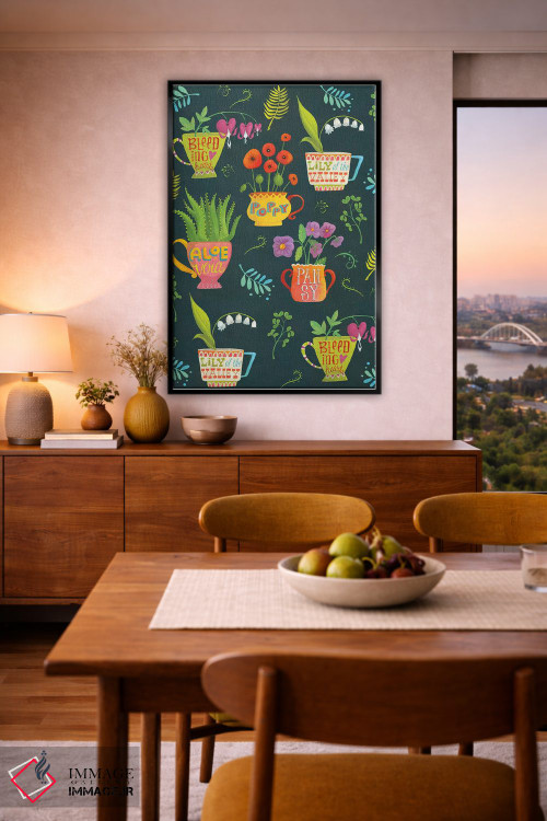 تابلو دکوراتیو چای وقت گیاهی اثر لورا واتسون - D6B