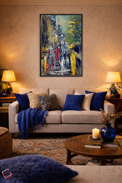 تابلو انتزاعی نمای ساختمان کرایسلر در نیویورک اثر روسـلانا لواندووسکا - D4B