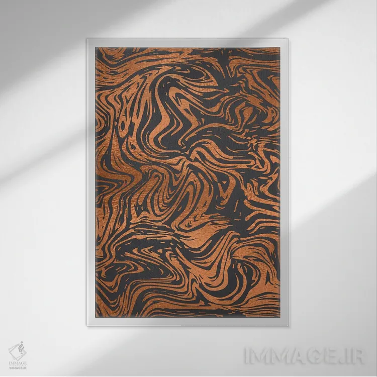 تابلو انتزاعی خطوط ببر اثر لیزا وایت باتن - نمای قابدار سفید