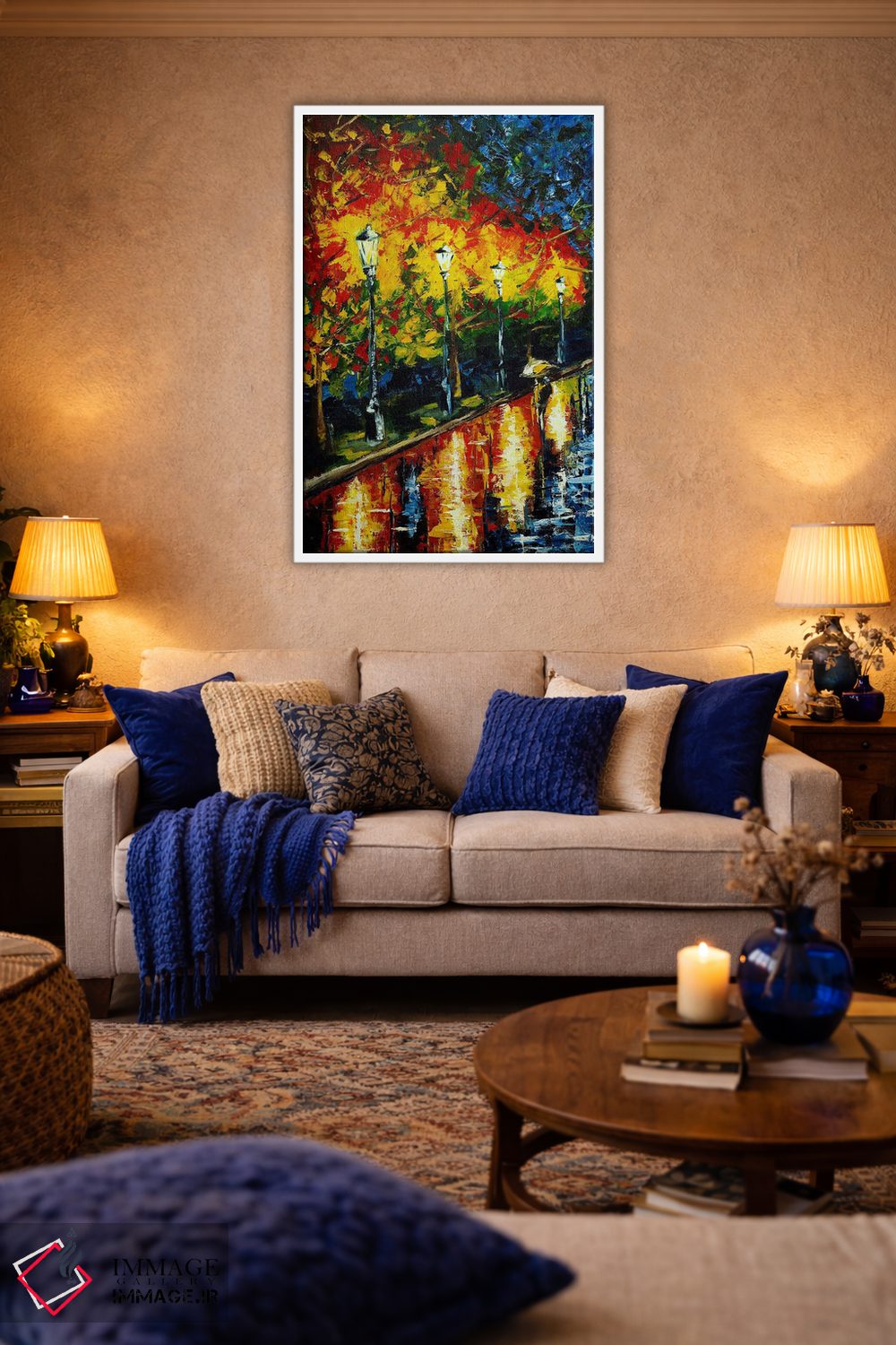 تابلو انتزاعی پیاده روی در پارک اثر روسـلانا لواندووسکا - D3W