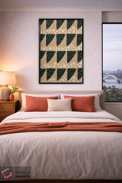 تابلو انتزاعی مثلث ها و سنگ های آیینی اثر لورا واتسون - D4B