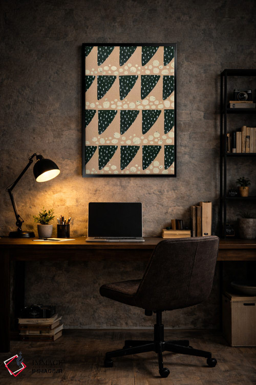 تابلو انتزاعی مثلث ها و سنگ های آیینی اثر لورا واتسون - D6B