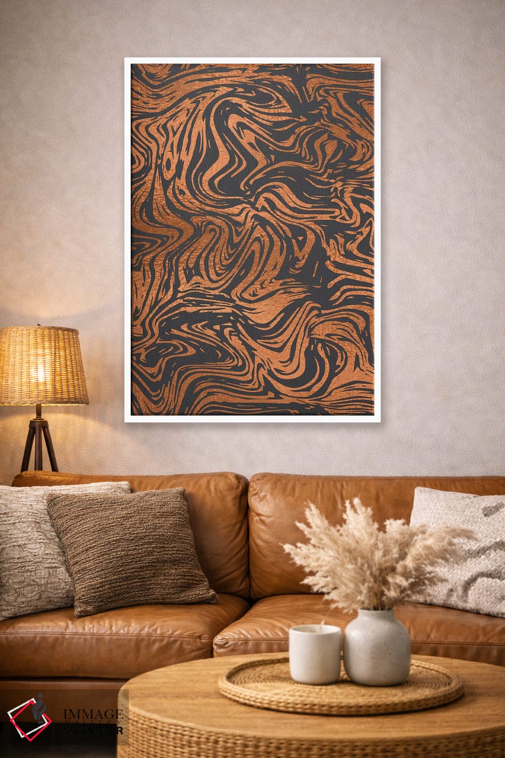 تابلو انتزاعی خطوط ببر اثر لیزا وایت باتن - D3W