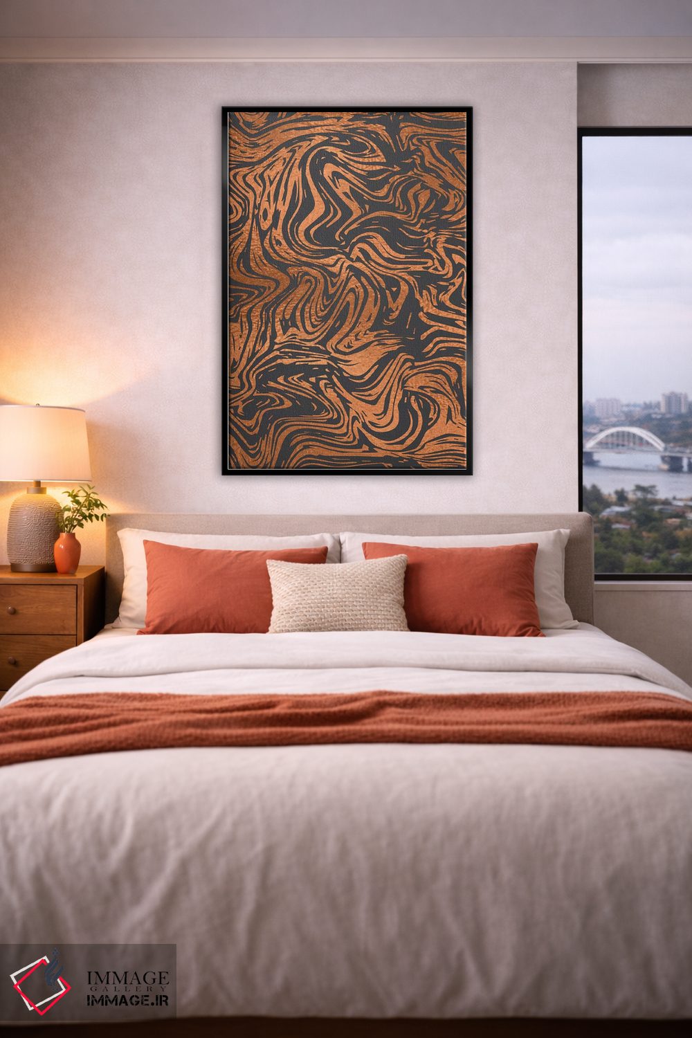 تابلو انتزاعی خطوط ببر اثر لیزا وایت باتن - D5B