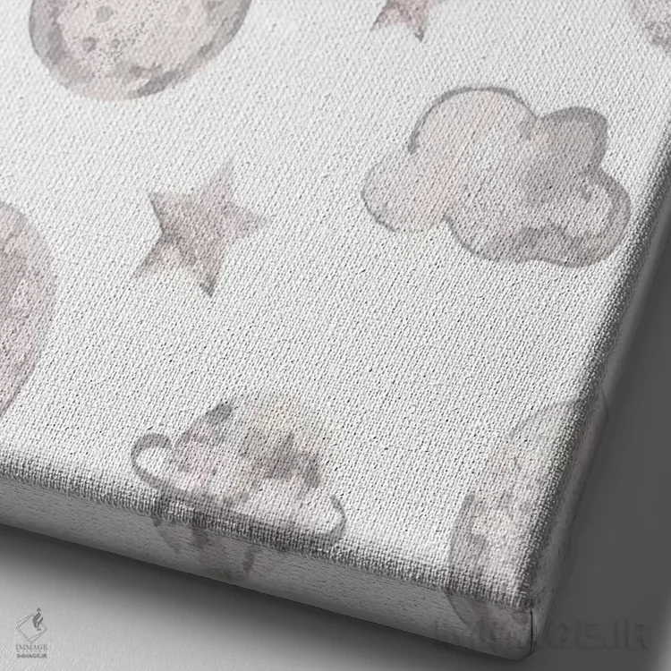 تابلو دکوراتیو کودک فراتر از ستارگان ۱ اثر لیزا وایت باتن - نمای نزدیک بافت بوم