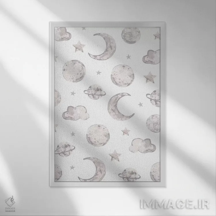 تابلو دکوراتیو کودک فراتر از ستارگان ۱ اثر لیزا وایت باتن - نمای قابدار سفید