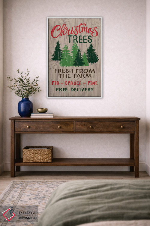 تابلو دکوراتیو کریسمس روستایی اثر لیزا وایت باتن - D2W
