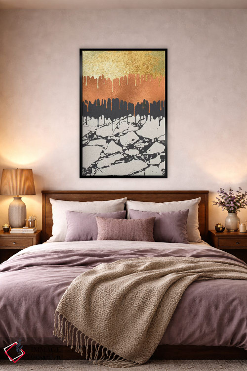 تابلو انتزاعی رنگ های در حال ذوب پاییز اثر لیزا وایت باتن - D3B