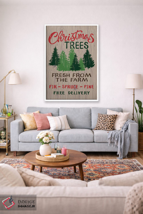 تابلو دکوراتیو کریسمس روستایی اثر لیزا وایت باتن - D1W