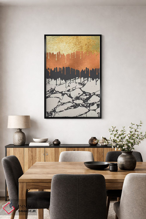 تابلو انتزاعی رنگ های در حال ذوب پاییز اثر لیزا وایت باتن - D4B