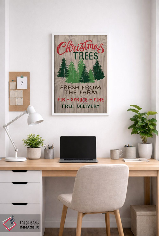 تابلو دکوراتیو کریسمس روستایی اثر لیزا وایت باتن - D3W